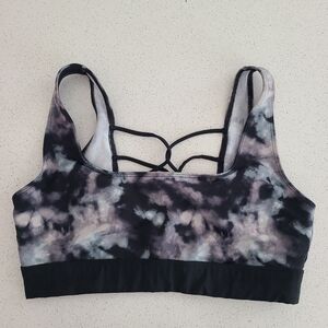 PINK VS Women's Tie-Dye Print Sports Bra Strappy Back Large